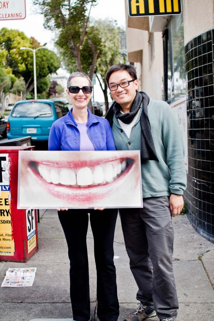 Claire Lemmel and Toan beaming in San Francisco. 