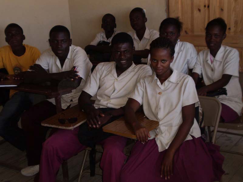 Students at Institution Mahanaim High School in Grande Saline, Haiti