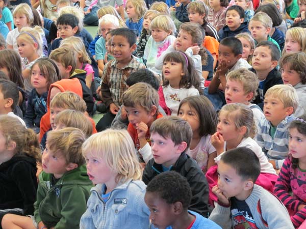 Sun Valley Elementary School students captivated by the Community Heroes presentation.