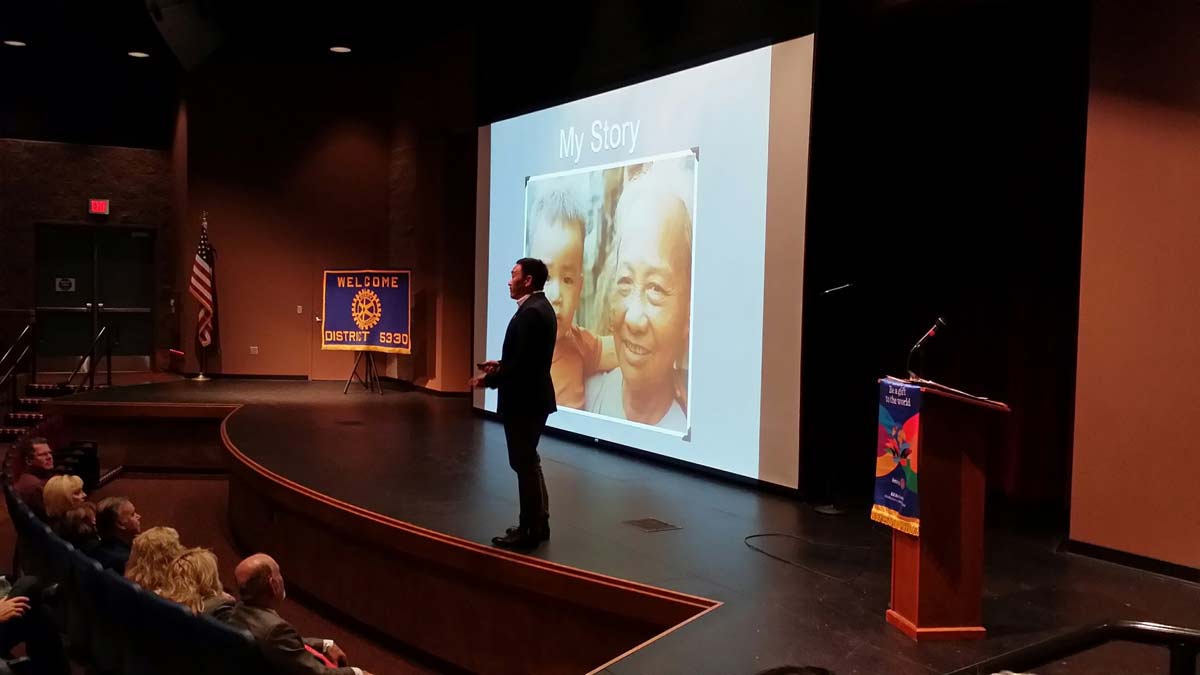 Toan Lam speaking at Rotary District 5330