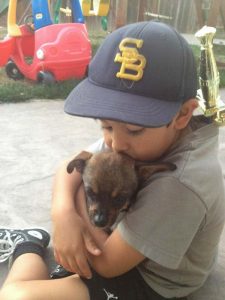 Nico Castro and his puppy