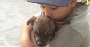 Nico Castro and his puppy