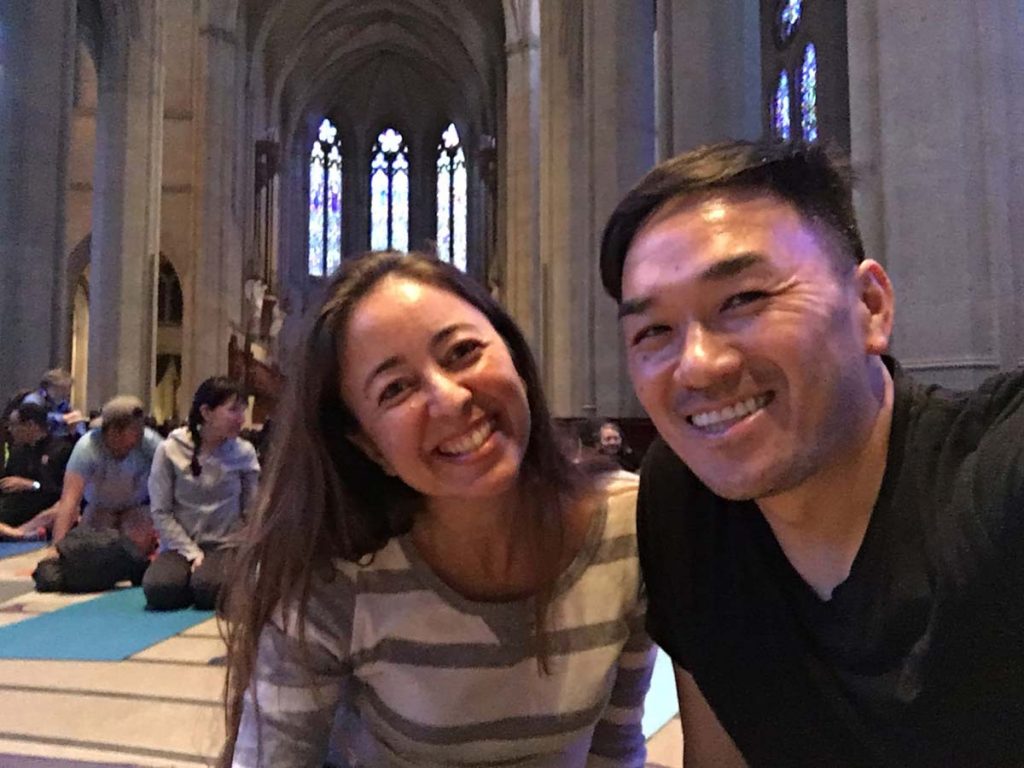 “Yoga on the Labyrinth” at Grace Cathedral in San Francisco