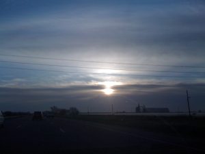 Sunrise on I-80 in California