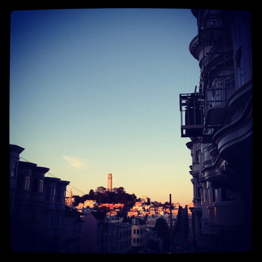 San Francisco neighborhood with a view of Coit Tower