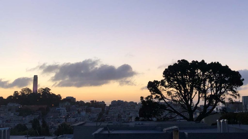 San Francisco sunrise near Coit Tower